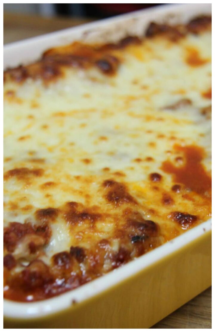 Manicotti with Homemade Meat Sauce