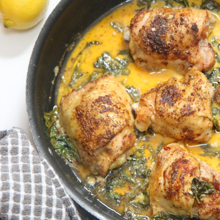 Lemon Chicken with Spinach Recipe Cooked by Julie