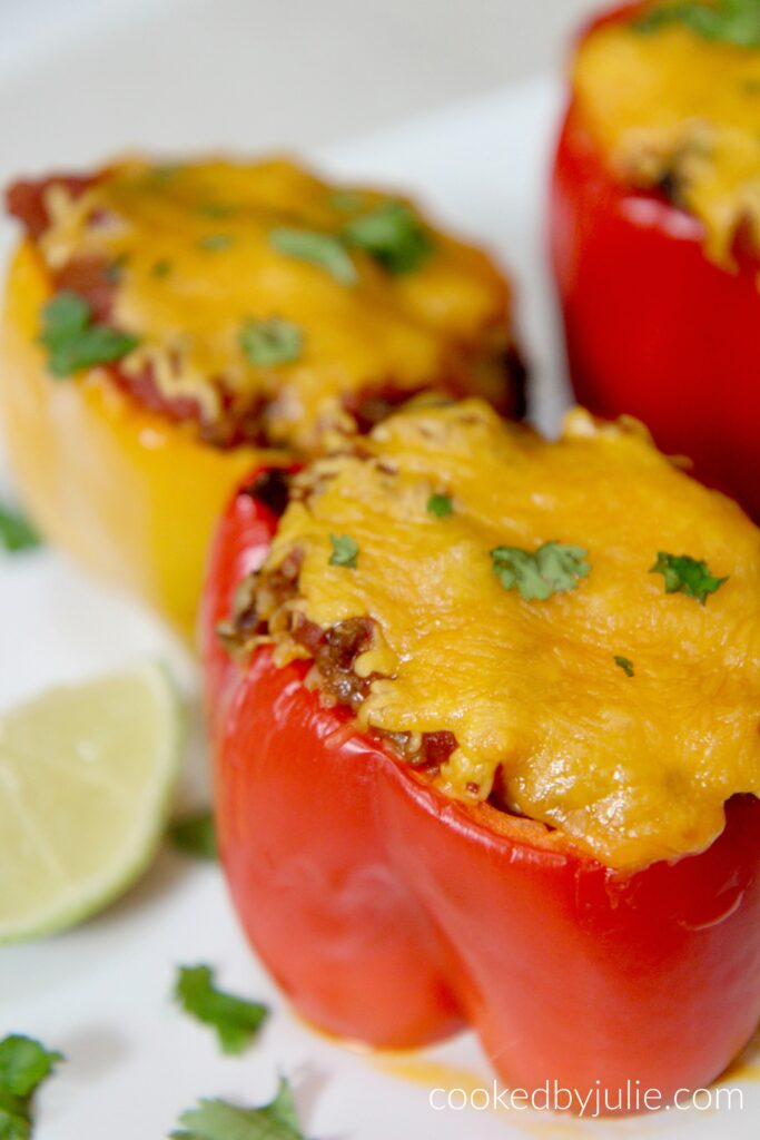 Easy Taco Stuffed Pepper Recipe - Cooked by Julie