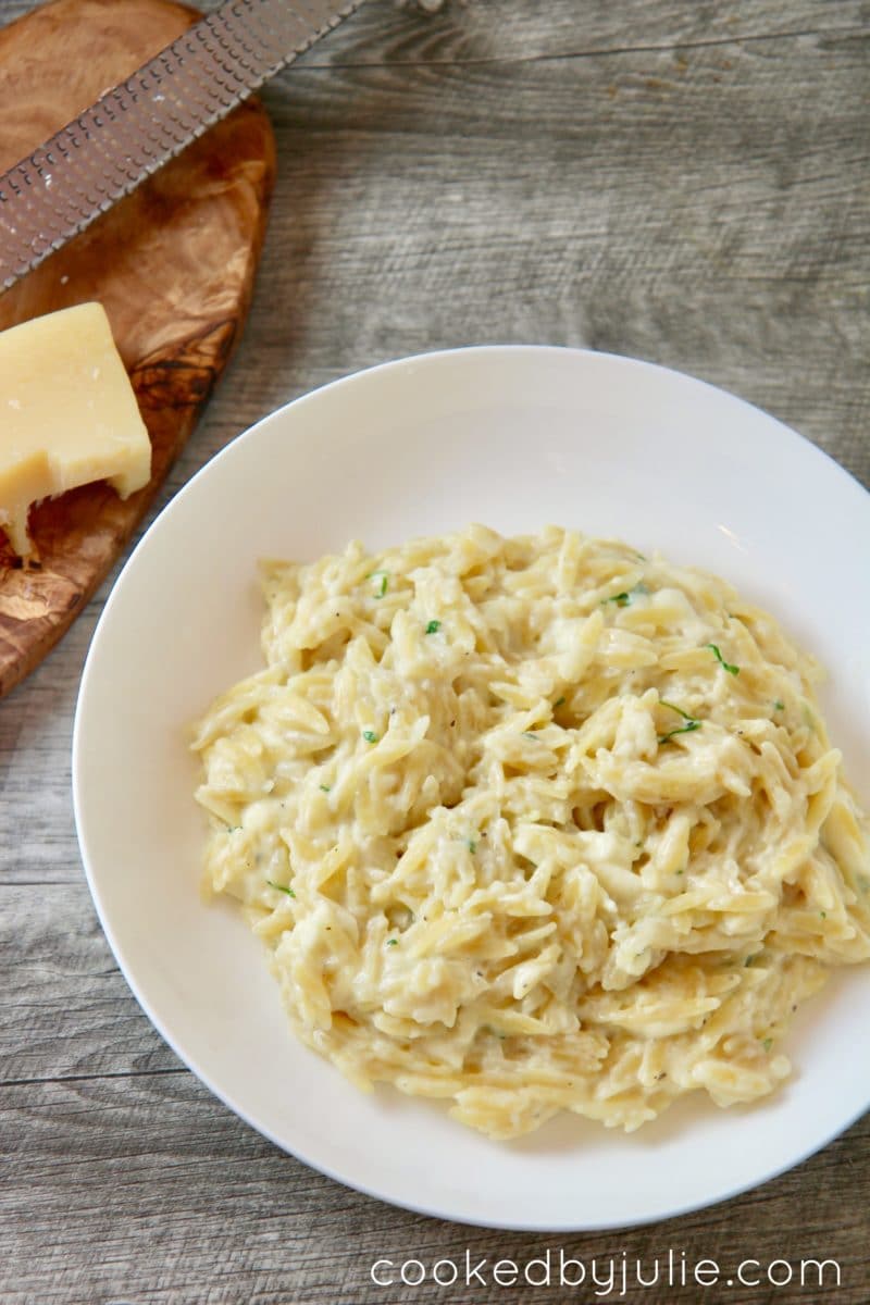 Cheesy Garlic Orzo Recipe - Cooked by Julie