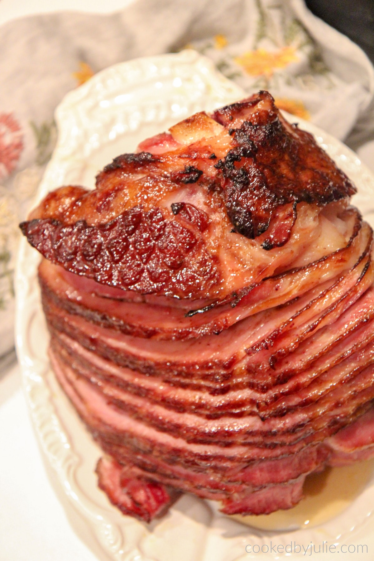 Baked Ham with Brown Sugar Glaze + video included Cooked by Julie