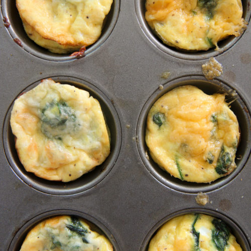 Breakfast Egg Muffins with Spinach and Cheese - Cooked by Julie