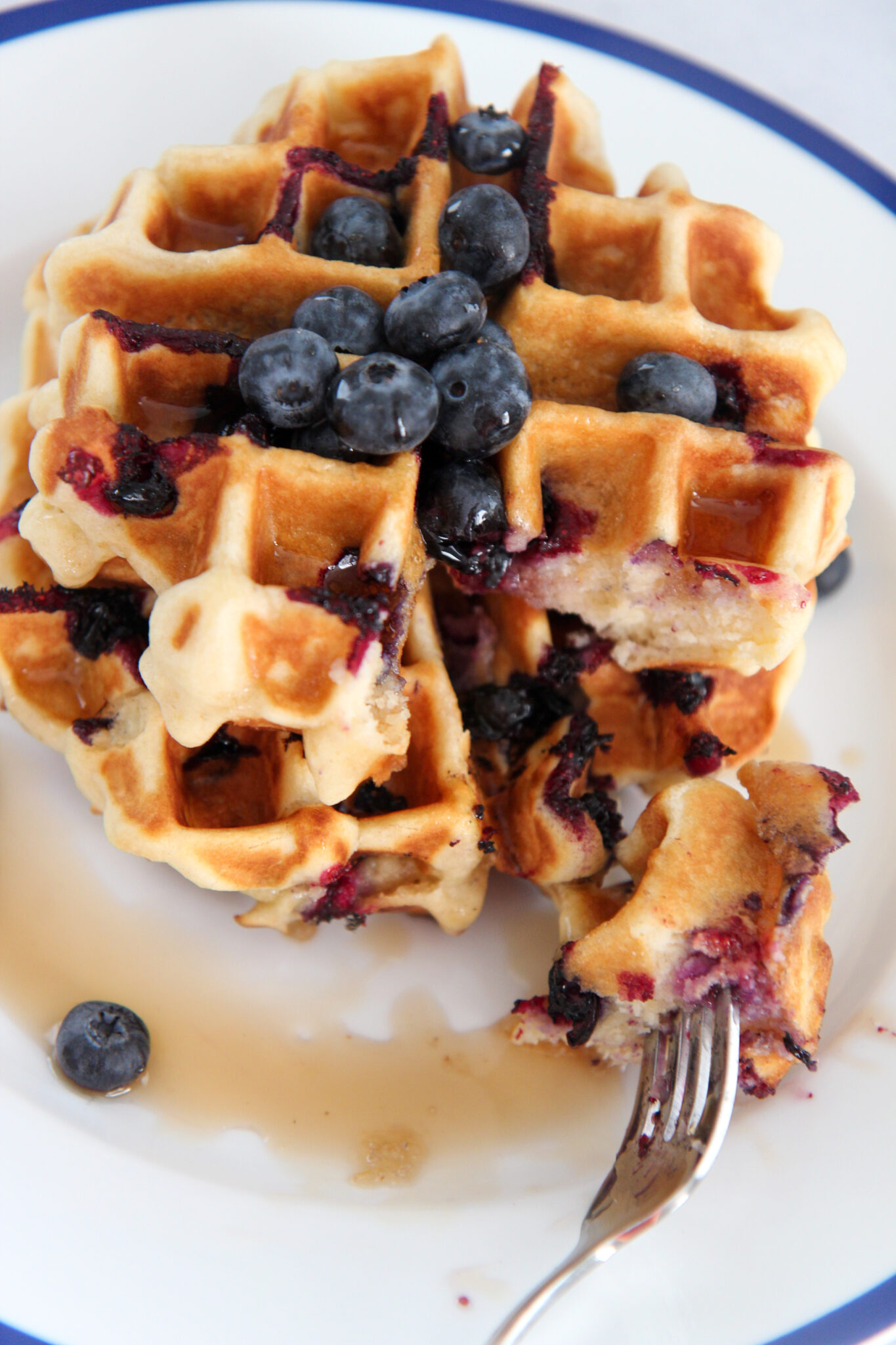 Buttermilk Blueberry Waffles - Cooked by Julie