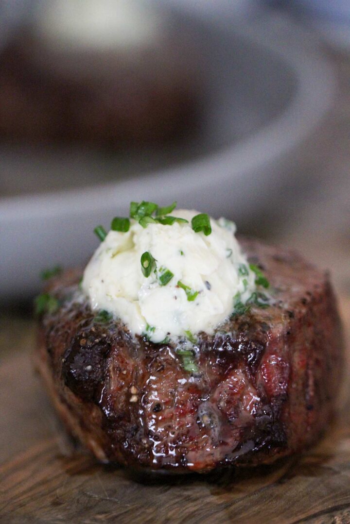 Air Fryer Filet Mignon with Garlic Butter - Cooked by Julie