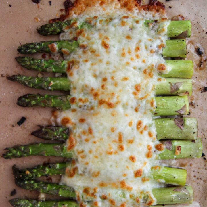 Cheesy Garlic Asparagus (Roasted) - Cooked by Julie