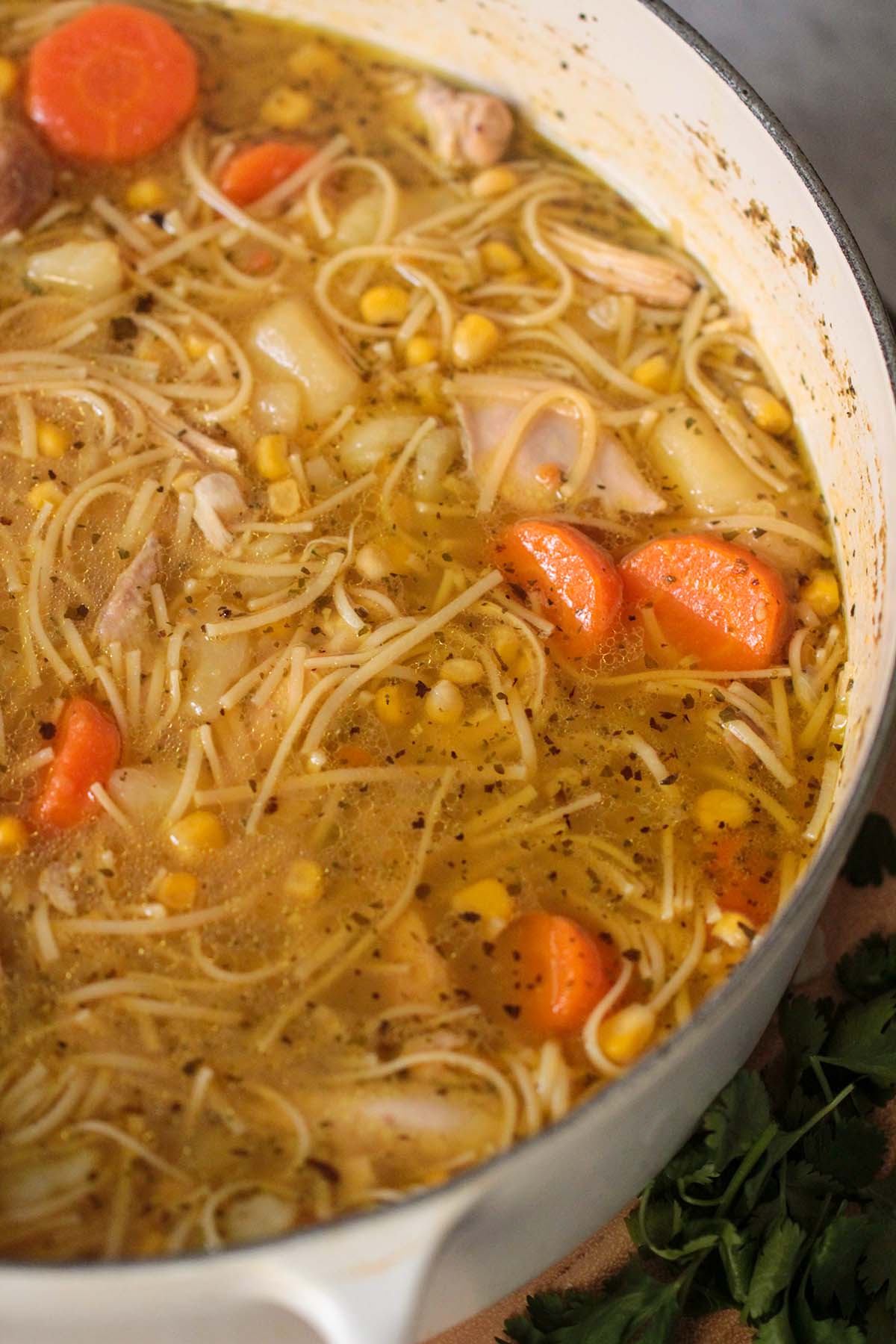 Sopa de Pollo (Caldo de Pollo) - Cooked by Julie