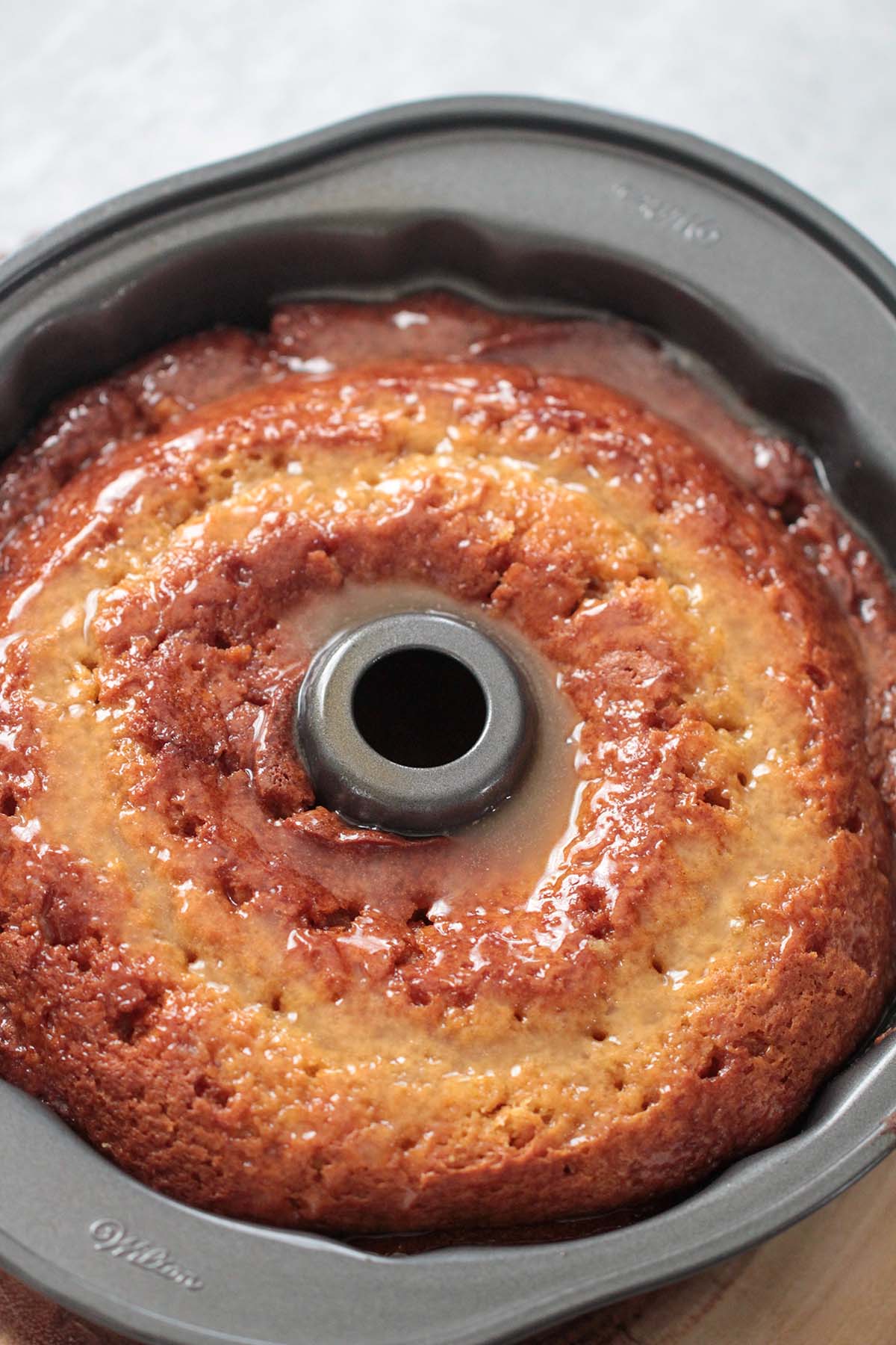 Apple Cinnamon Cake with Butter Rum Glaze - Recipes Worth Repeating