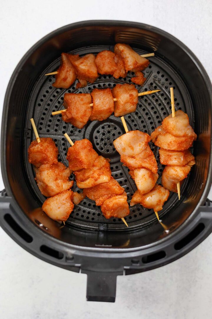 Air Fryer Chicken Kabobschicken Skewers Cooked By Julie 